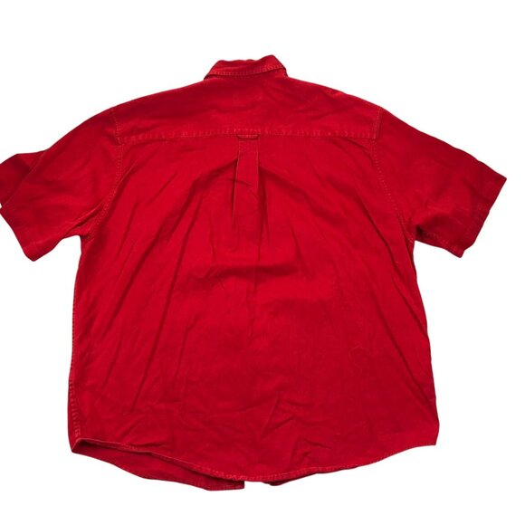 Eddie Bauer Men's Shirt Large Button Up Red Short Sleeve Casual Classic - Picture 2 of 9